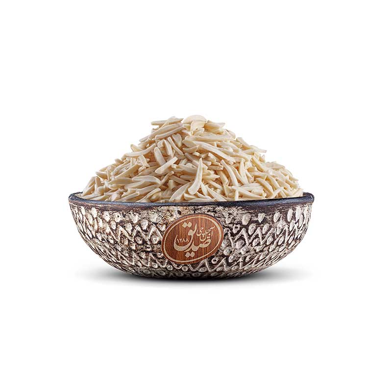 Sliced ​​almonds، خلال بادام