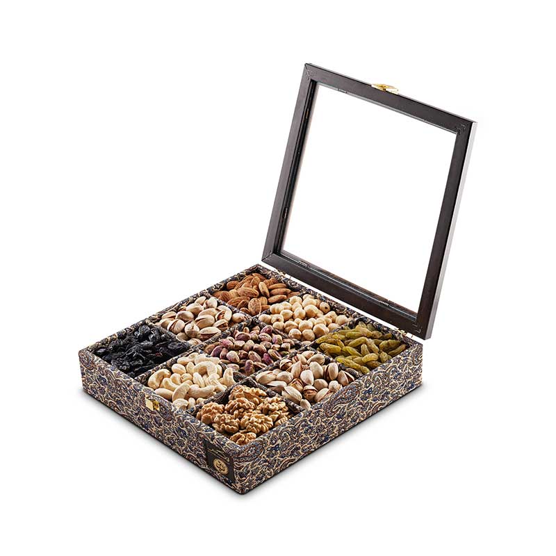 جعبه آجیل شیرین (9خانه ترمه چوب)