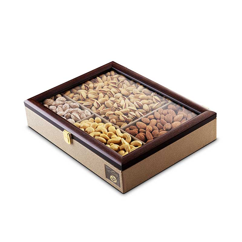 جعبه آجیل چهار مغز ویترینی