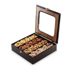 جعبه آجیل چهار مغز مربع چرم